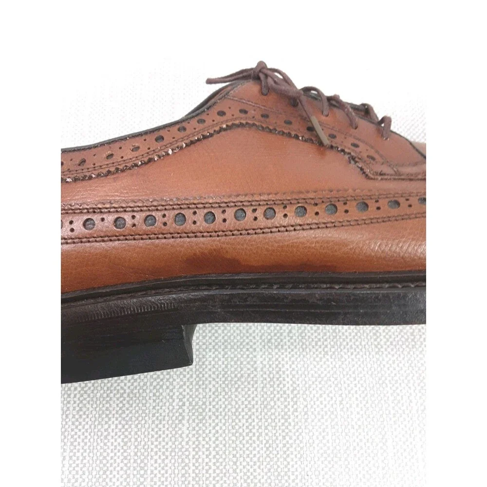 Nettleton Vintage Dress Shoes Size 10 C Brown Leather Oxford Wingtip Brogue Men